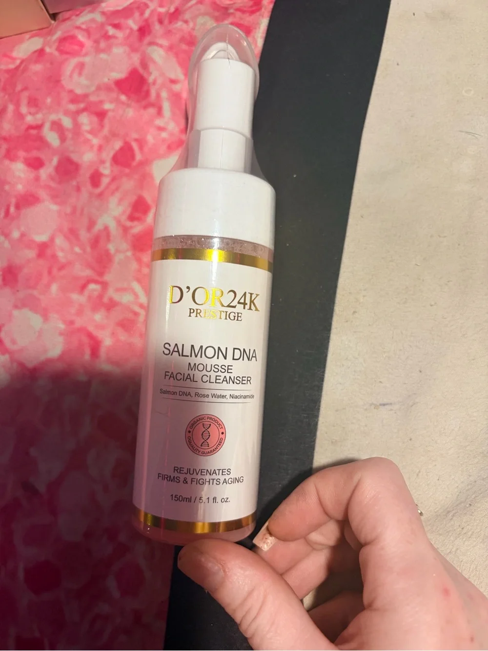D'Or24K Skincare Salmon DNA Mousse Facial Cleanser 5.1oz $200 & beauty gift bag